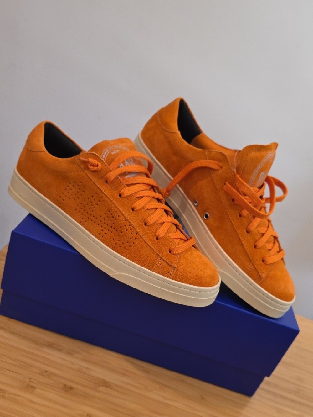 NEW $298 P448 JACK MEN'S ORANGE SUEDE SNEAKERS STYLE F22JACK-M SIZE 42